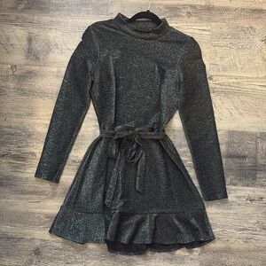 Sparkly Black Long Sleeve Cocktail Dress